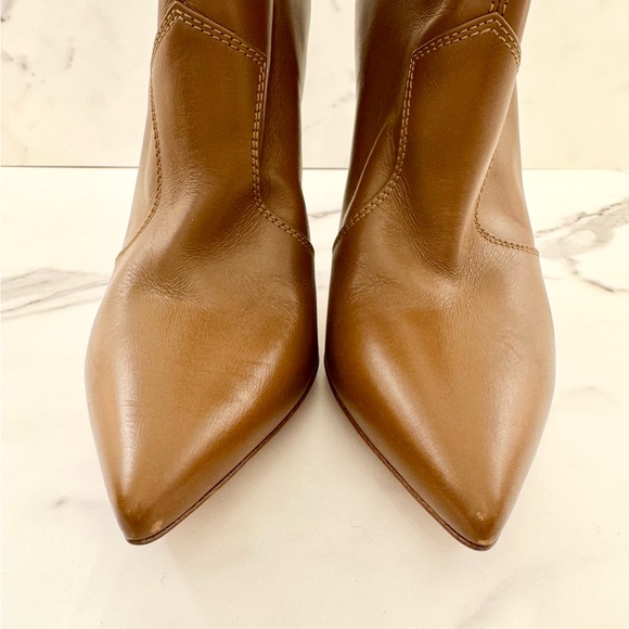 Gianvito Rossi Mable 105 Cognac Leather Ankle Boots 38.5 - Picture 3 of 8